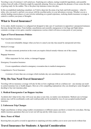 The Ultimate Guide to Travel Insurance: Protecting Your Adventures Abroad