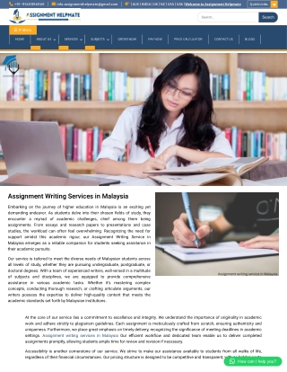 Assignment Writing Services in Malaysia