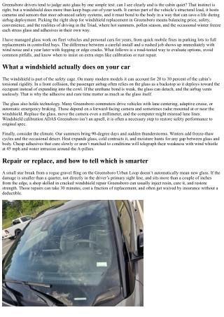 How to Choose the Best Windshield Replacement in Greensboro for Your Vehicle