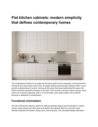Flat kitchen cabinets_ modern simplicity that defines contemporary homes