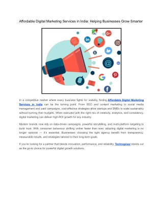 Affordable Digital Marketing Services in India_ Helping Businesses Grow Smarter