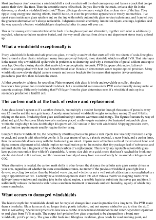 The Environmental Impact of Auto Glass Replacement and Recycling
