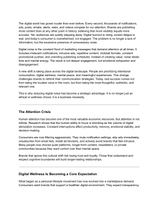 Why Brands Need to Reduce Digital Noise for Wellness