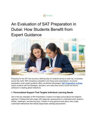 An Evaluation of SAT Preparation in Dubai_ How Students Benefit from Expert Guidance