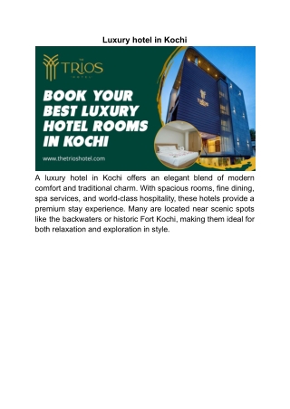 Luxury hotel in Kochi