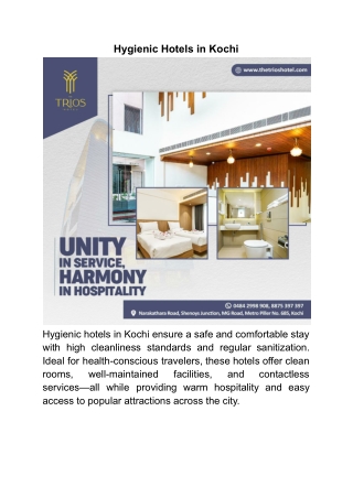 Hygienic Hotels in Kochi