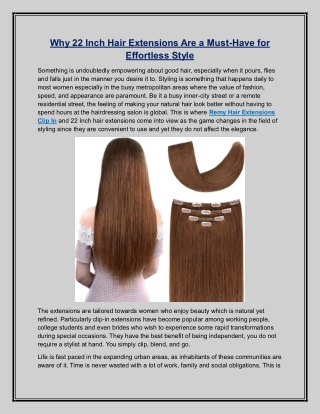 Why 22 Inch Hair Extensions Are a Must-Have for Effortless Style