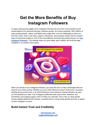 Get the More Benefits of Buy Instagram Followers