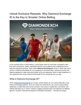 Unlock Exclusive Rewards_ Why Diamond Exchange ID Is the Key to Smarter Online Betting