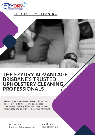 The Ezydry Advantage Brisbane’s Trusted Upholstery Cleaning Professionals
