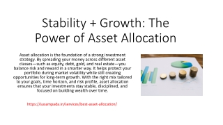 Stability   Growth: The Power of Asset Allocation