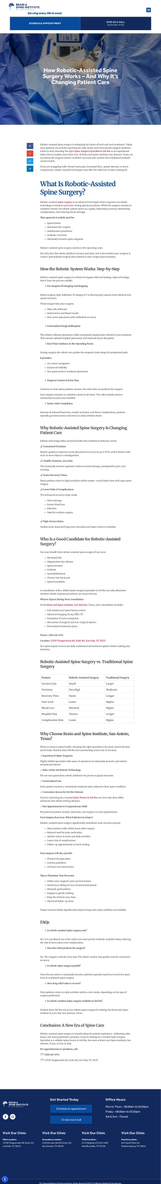 How Robotic-Assisted Spine Surgery Works  Brain and Spine Institute