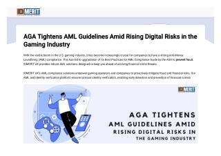 AGA Tightens AML Guidelines Amid Digital Risks in Gaming