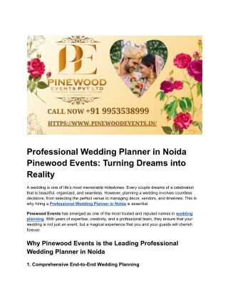 Professional Wedding Planner in Noida | Pinewood Events – Flawless Wedding Plann