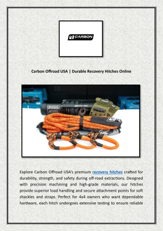 Carbon Offroad USA | Durable Recovery Hitches Online