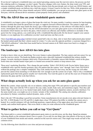 How to Get an Auto Glass Quote with ADAS Features Listed Correctly