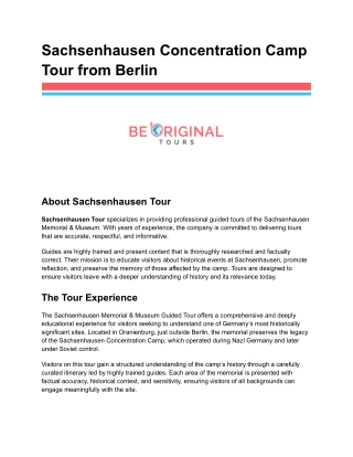 Sachsenhausen Concentration Camp Tour from Berlin