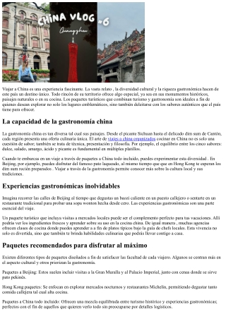 ¡Vive la aventura china! Ofertas que combinan turismo y gastronomía