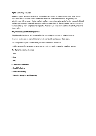 Digital Marketing Services