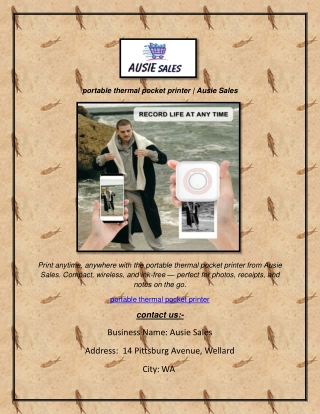 portable thermal pocket printer  Ausie Sales