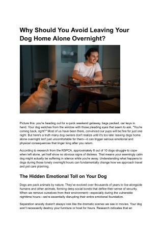 Why Should You Avoid Leaving Your Dog Home Alone Overnight_
