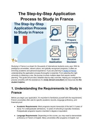 The Step-by-Step Application Process to Study in France