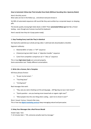 Automated Follow-Ups That Don’t Sound Robotic | High-Ticket Lead Nurturing Frame
