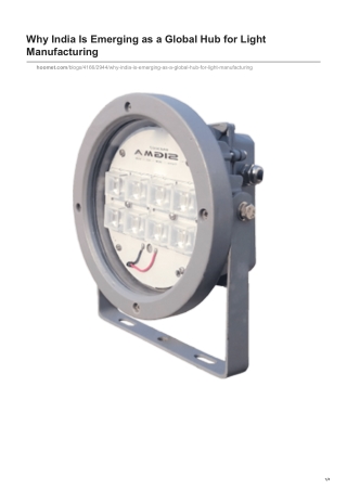 Why India Is Emerging as a Global Hub for Light Manufacturing