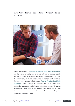 How Wave Therapy Helps Reduce Peyronie’s Disease Curvature