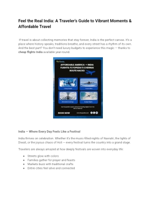 Feel the Real India: A Guide to Culture, Heritage & Cheap Flights India