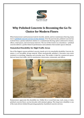 Why Polished Concrete Is Becoming the Go-To Choice for Modern Floors
