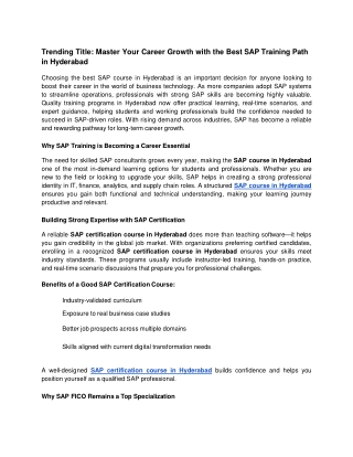 Trending Title_ Master Your Career Growth with the Best SAP Training Path in Hyderabad