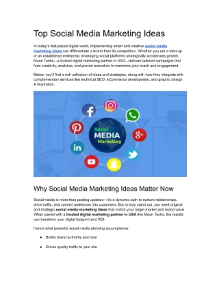 Top Social Media Marketing Ideas