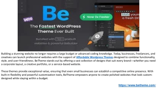 Discover BeTheme: Your Popular Wordpress Themes for Website Design Solution.PPTX