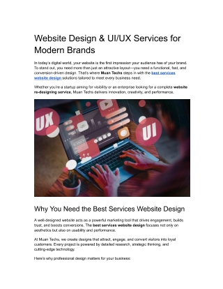 Website Design & UI UX Services