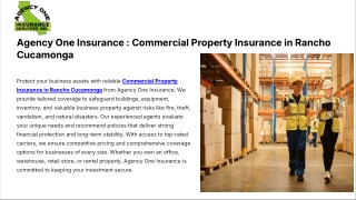 Agency One Insurance : Commercial Property Insurance in Rancho Cucamonga
