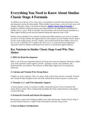 Everything You Need to Know About Similac Classic Stage 4