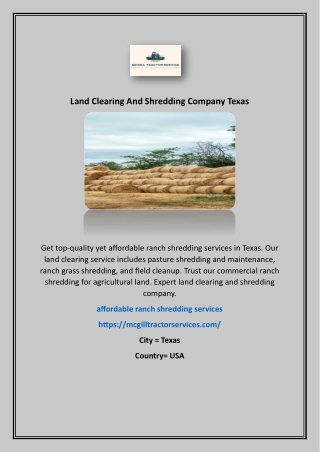 Land Clearing And Shredding Company Texas