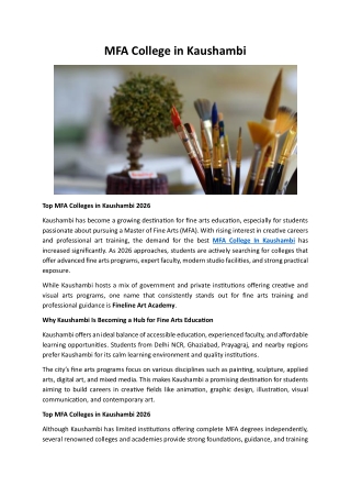 Top MA Colleges in Kaushambi 2026