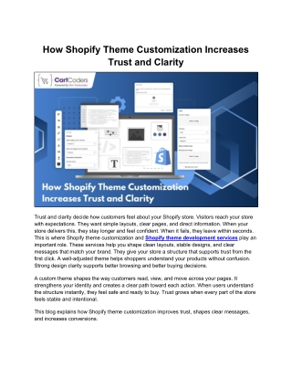 Detailed Guide to Shopify Theme Customization for Trust and Clarity