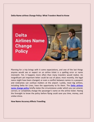 Delta Name airlines Change Policy
