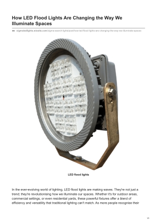 How LED Flood Lights Are Changing the Way We Illuminate Spaces