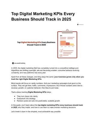 Top Digital Marketing KPIs Every Business Should Track in 2025