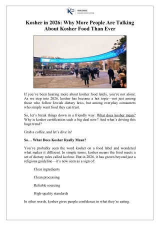 Kosher in 2026 Why More People Are Talking About Kosher Food Than Ever