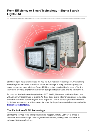The Evolution of LED Flood Lights From Efficiency to Smart Technology