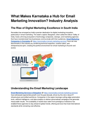What Makes Karnataka a Hub for Email Marketing Innovation