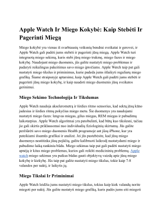 Informacija apie Apple watch
