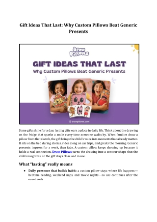 The Lasting Power of Custom Pillows as Unique Gifts - Draw Pillows