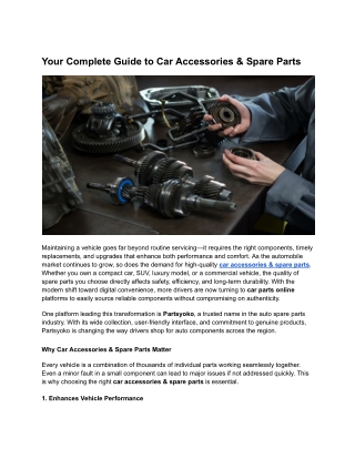 How Partsyoko Makes Buying Car Accessories & Spare Parts Easier