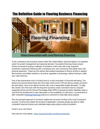The Definitive Guide to Flooring Business Financing